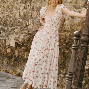 Doen Stanza Cotton Floral Dress in Sweet Abelia